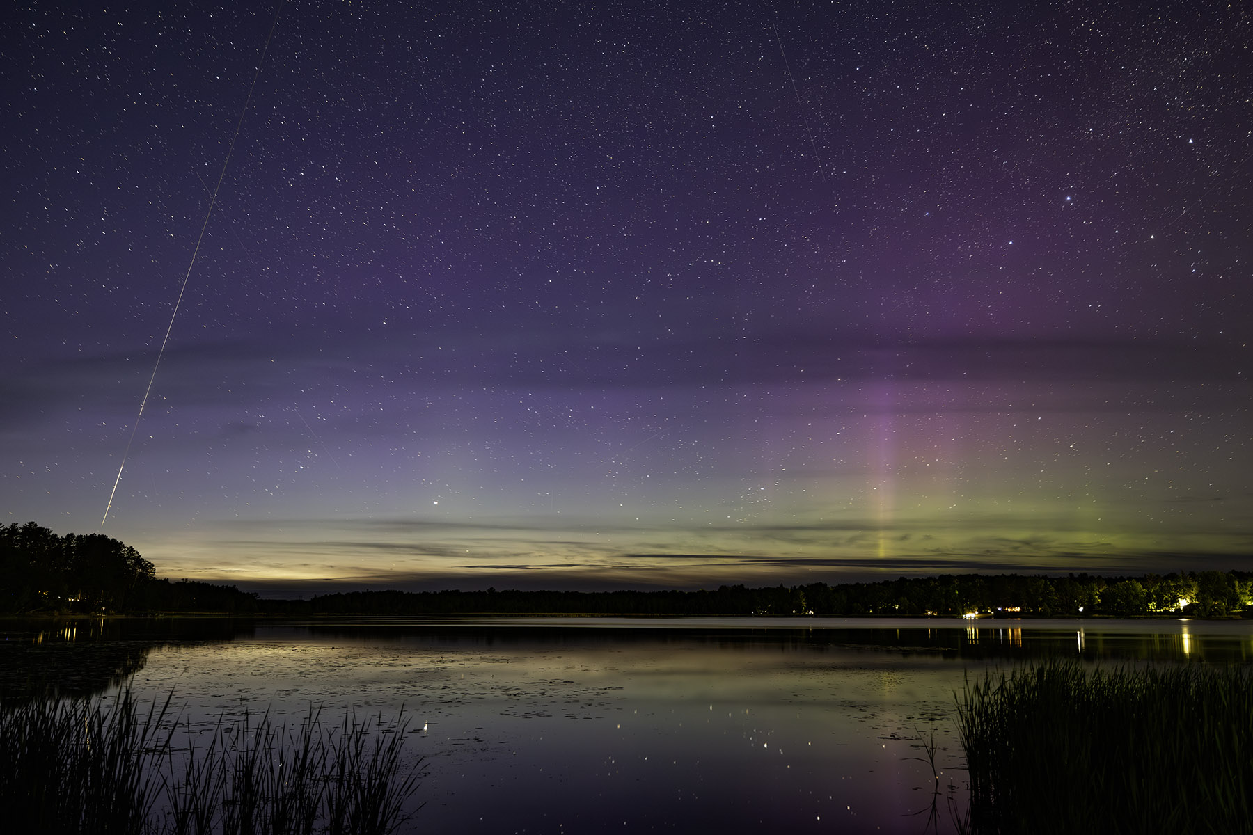 Bright auroras over St. Louis County, Minnesota