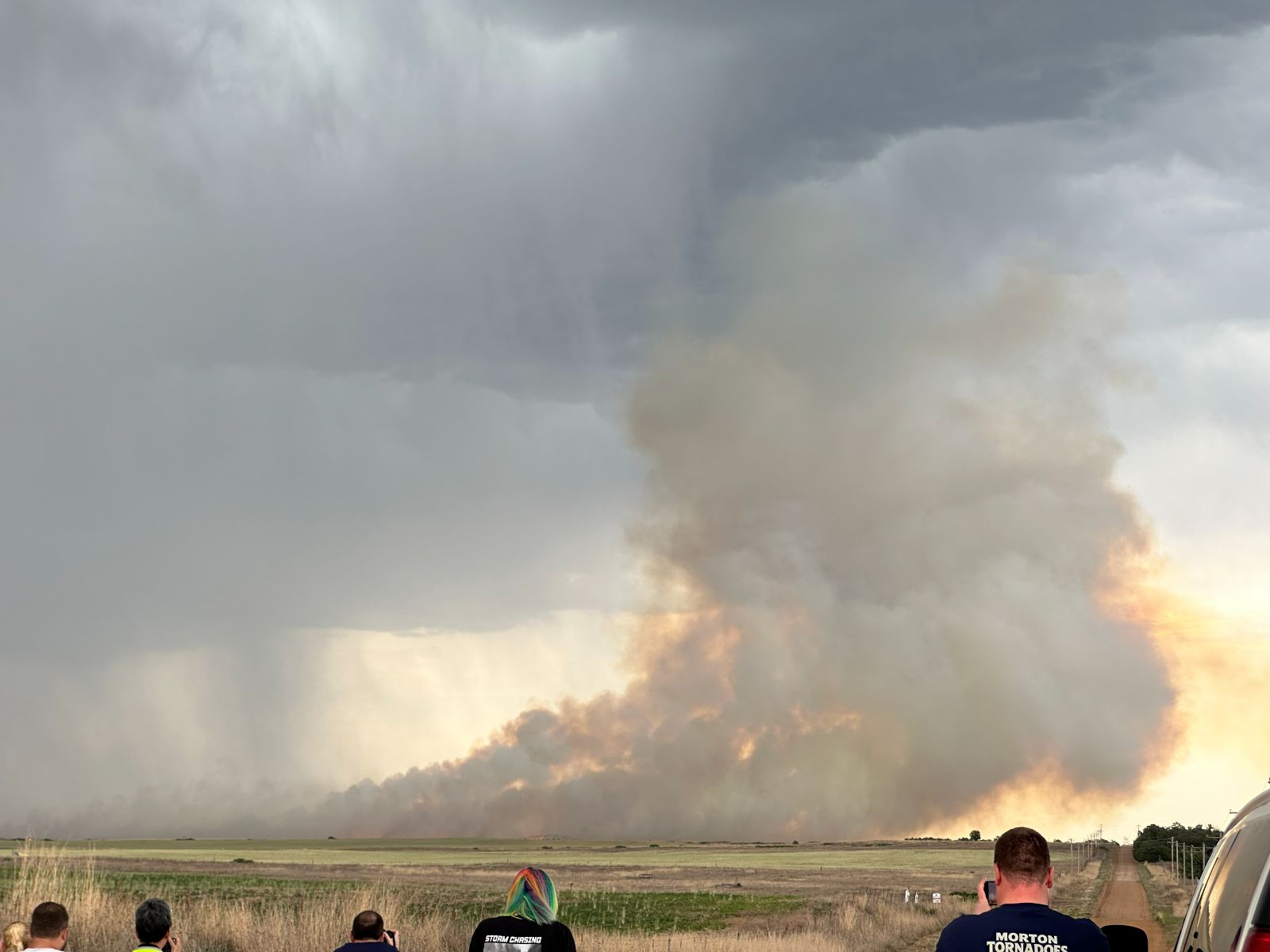 Lightning-ignited fire in Kansas