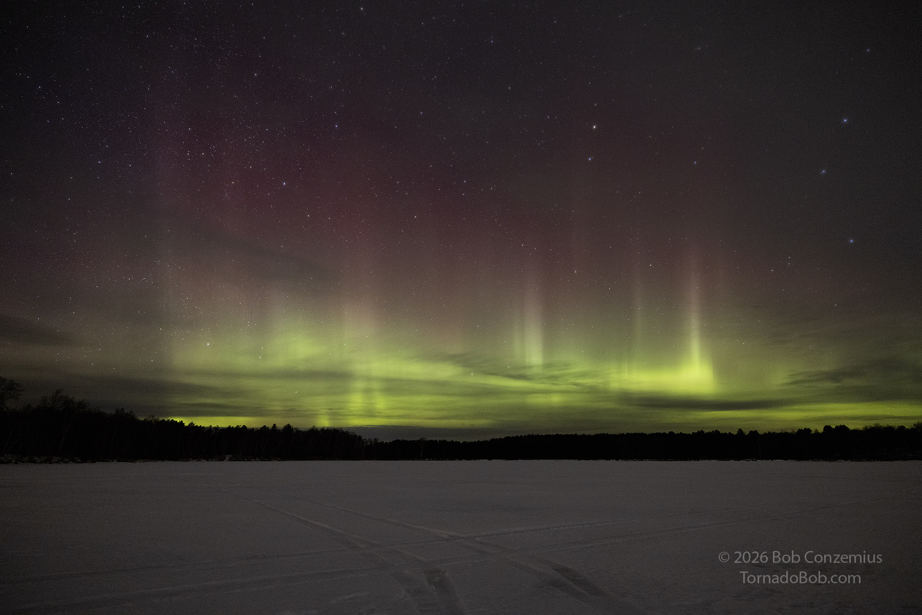Auroras over Pughole lake at 8:15 PM