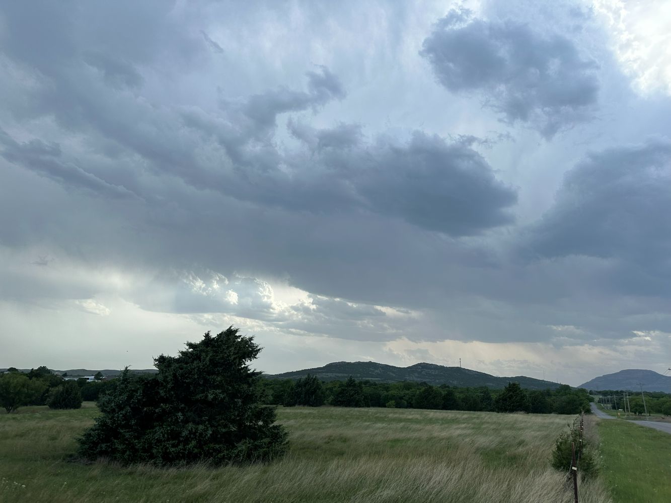 Rain showers Wichita Mountains, May 4, 2026.